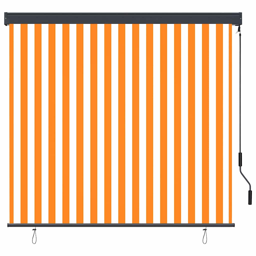 Rollo Weiß und Orange 180 x 250 cm Stoff und Aluminium