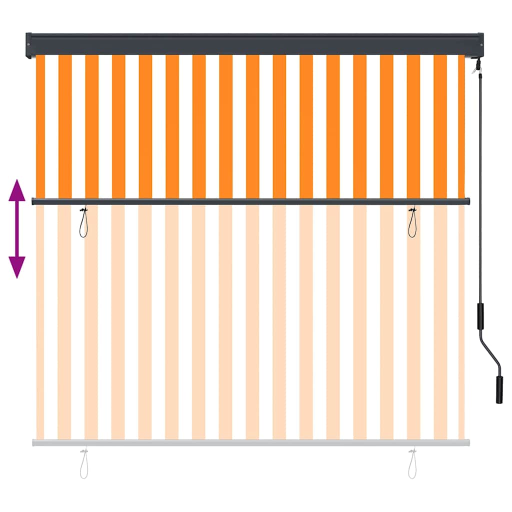 Rollo Weiß und Orange 180 x 250 cm Stoff und Aluminium