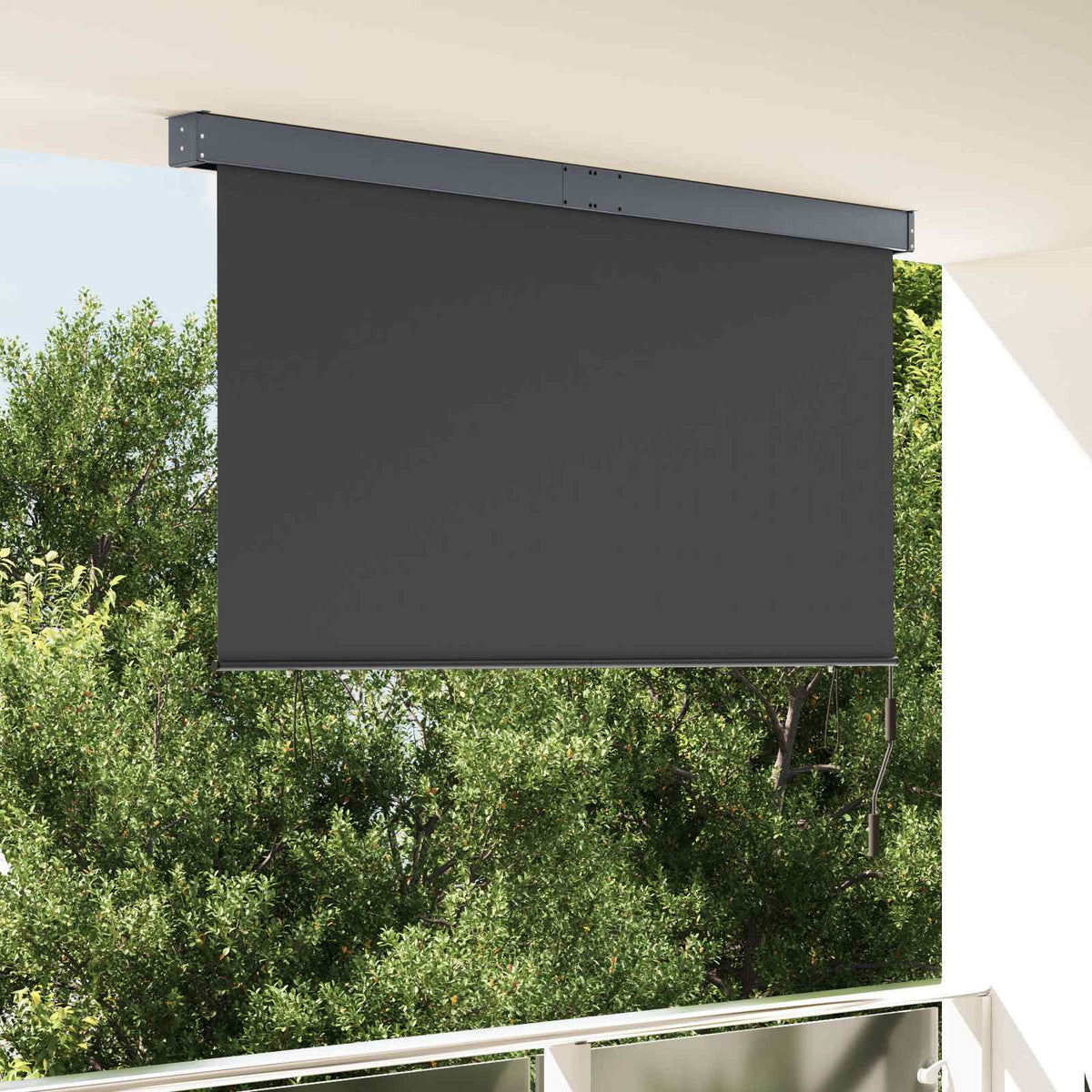 Rollo Anthrazit 180 x 250 cm Stoff und Aluminium