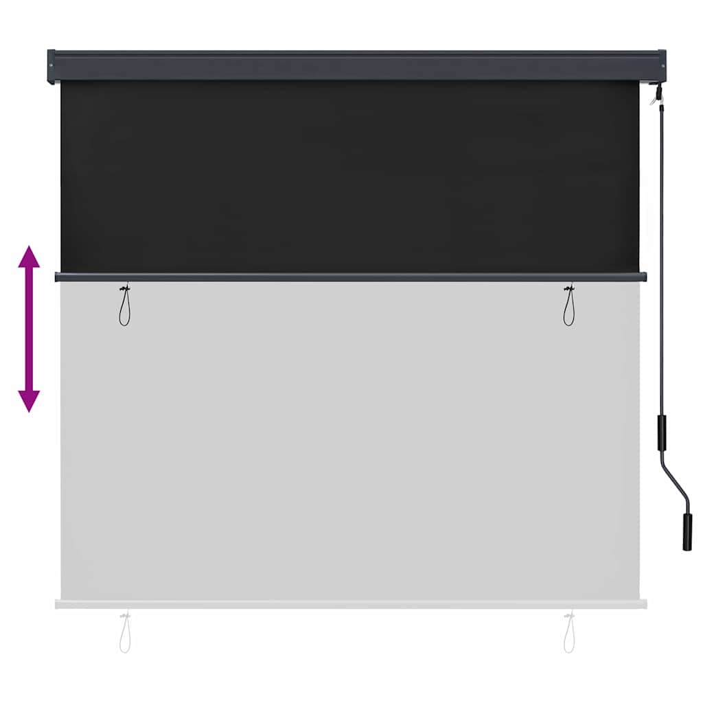 Rollo Anthrazit 180 x 250 cm Stoff und Aluminium