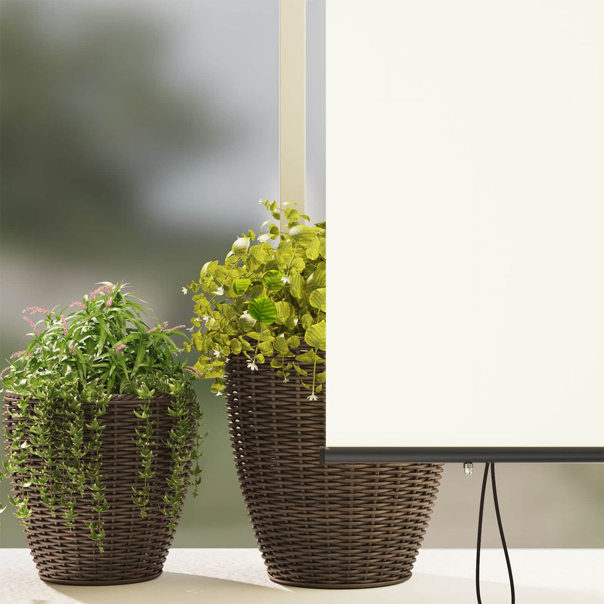 Rollo Creme 180 x 250 cm Stoff und Aluminium