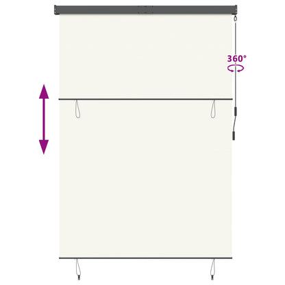 Rollo Creme 180 x 250 cm Stoff und Aluminium