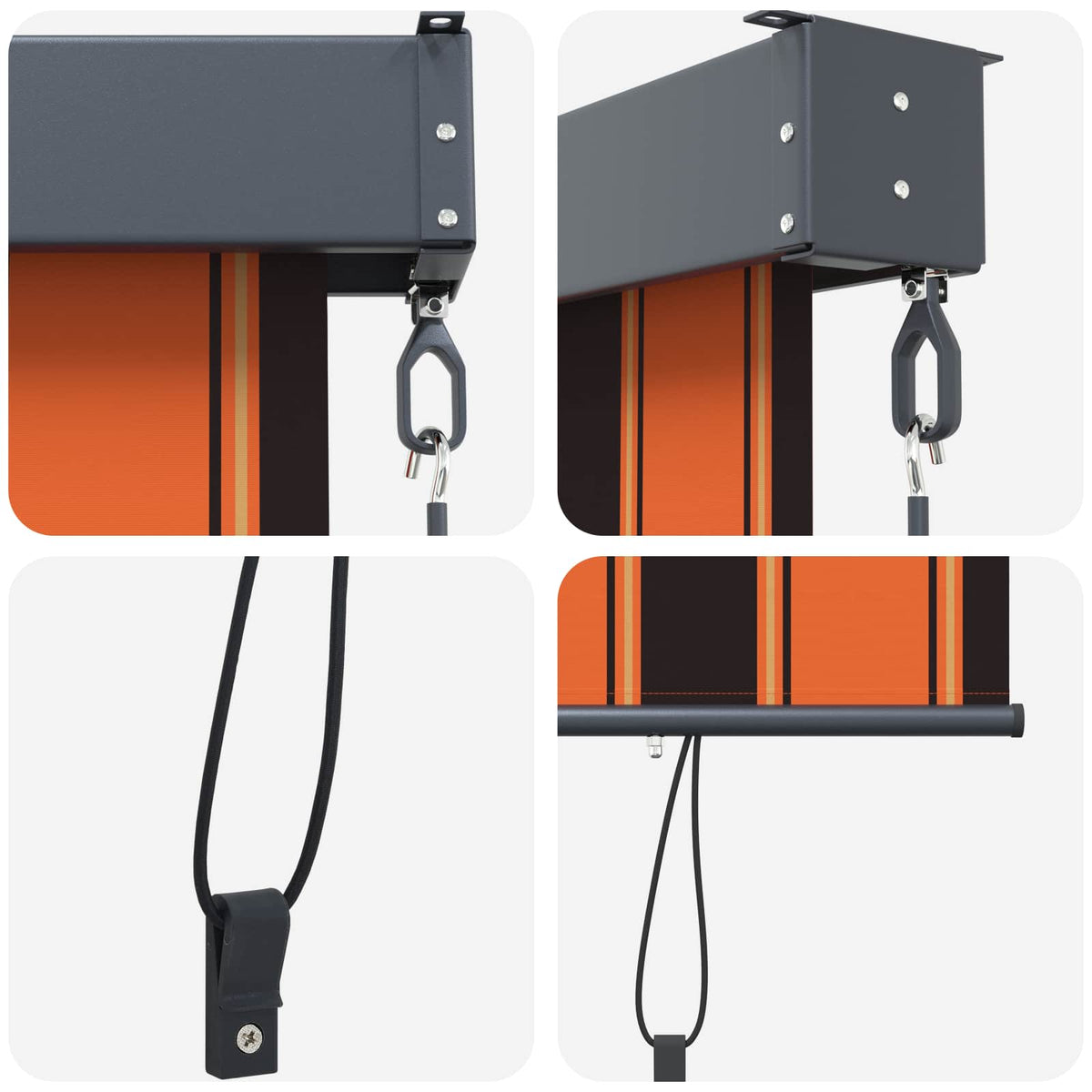 Rollo Orange und Braun 180 x 250 cm Stoff und Aluminium