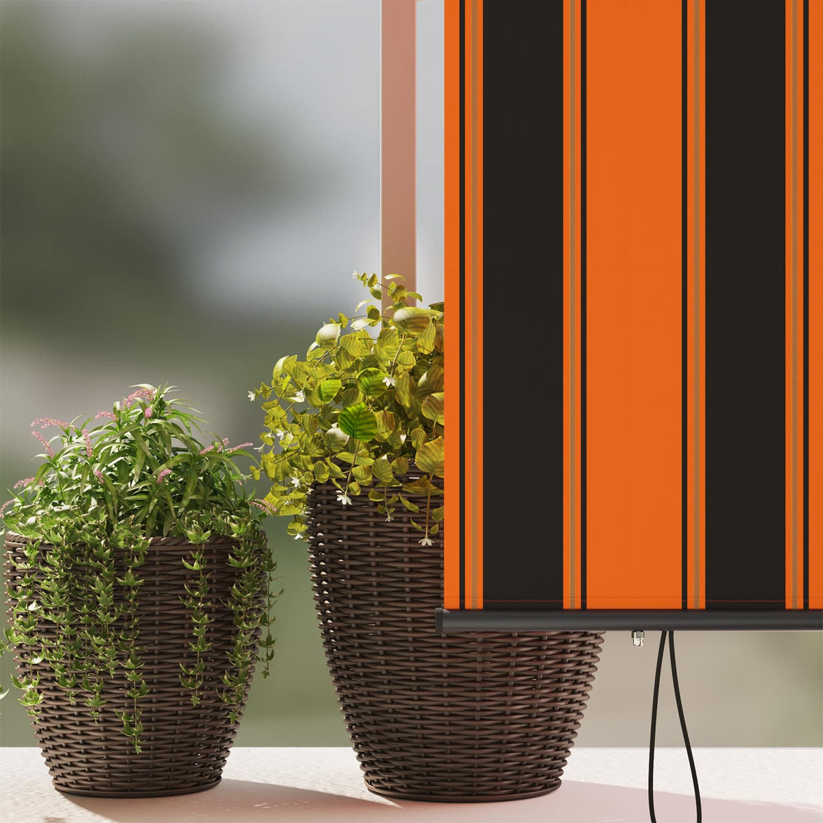 Rollo Orange und Braun 180 x 250 cm Stoff und Aluminium