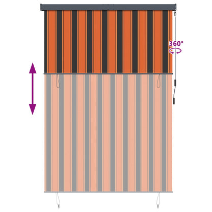 Rollo Orange und Braun 180 x 250 cm Stoff und Aluminium