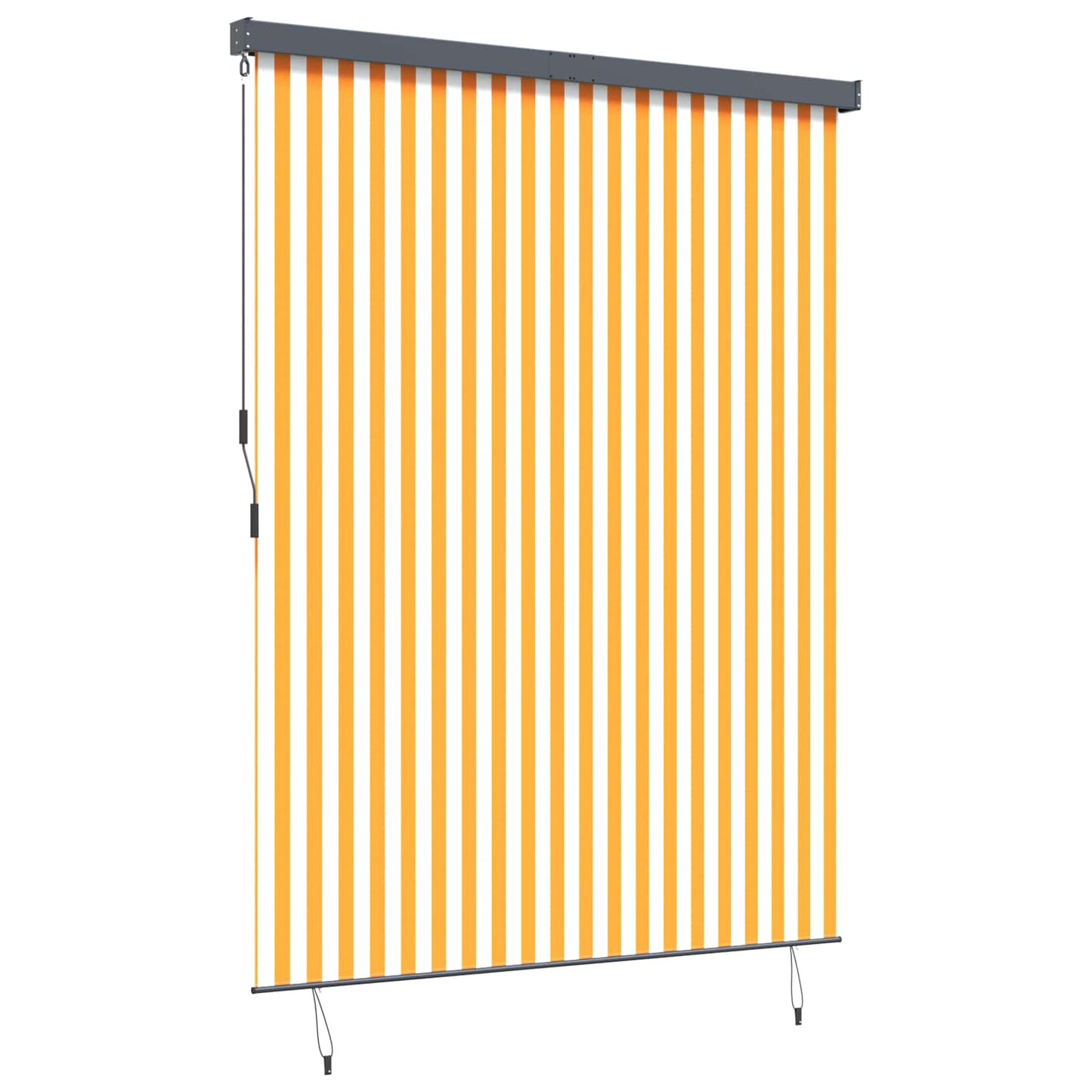 Rollo Weiß und Orange 200 x 250 cm Stoff und Aluminium