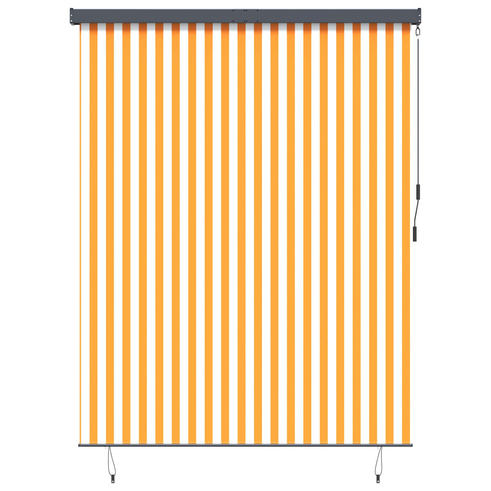 Rollo Weiß und Orange 200 x 250 cm Stoff und Aluminium