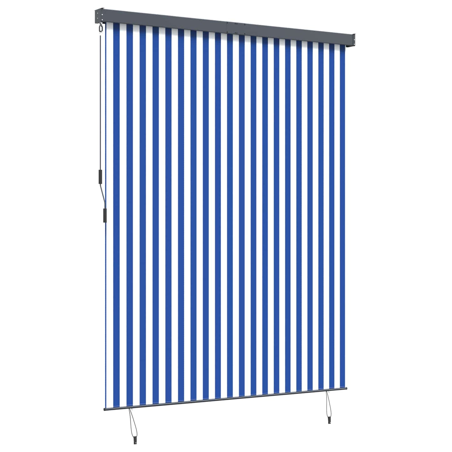 Rollo Blau und Weiß 220 x 250 cm Stoff und Aluminium