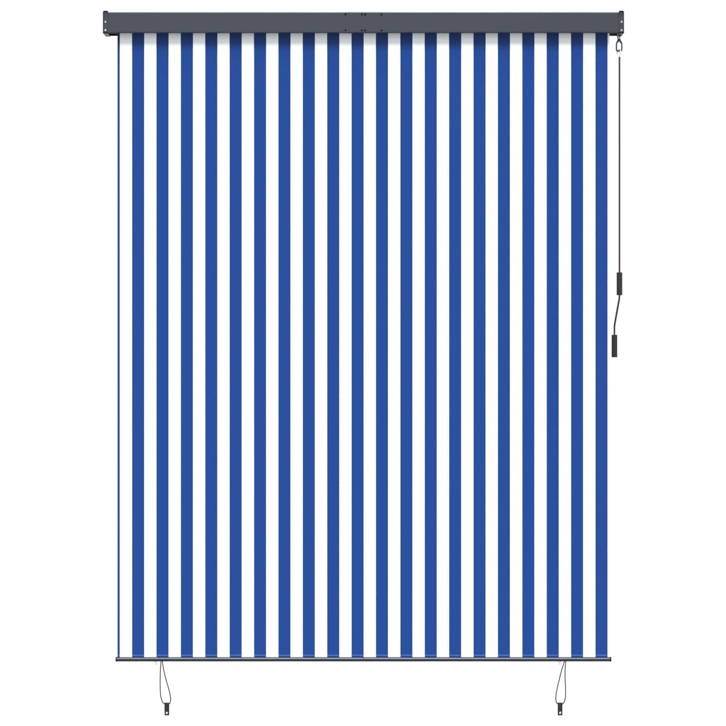 Rollo Blau und Weiß 220 x 250 cm Stoff und Aluminium