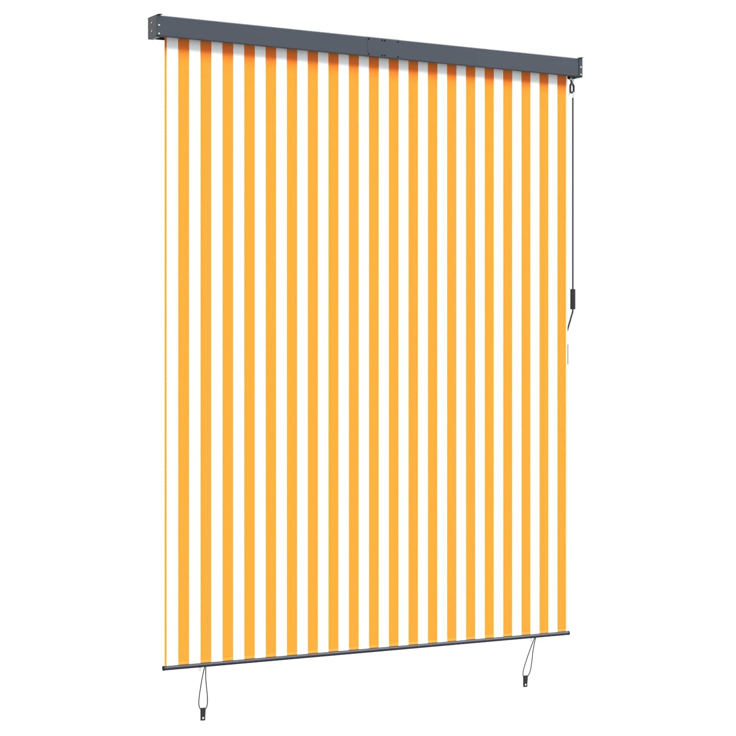 Rollo Weiß und Orange 220 x 250 cm Stoff und Aluminium