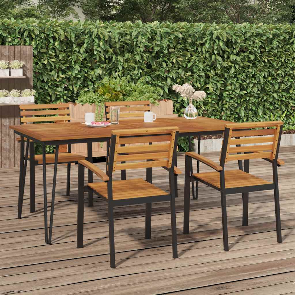 Gartentisch Haarnadel-Tischbeine 180x90x75 cm Akazie Massivholz