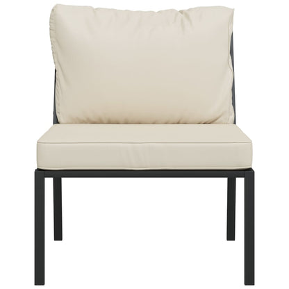 Gartenstühle mit Sandfarbigen Kissen 2 Stk. 60x74x79 cm Stahl