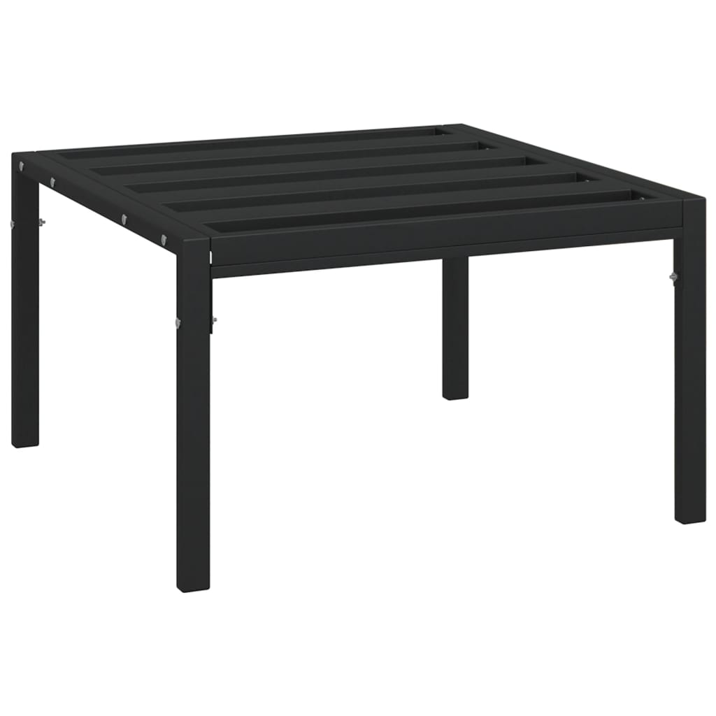 Table basse de jardin noir 60x60x35 cm en acier