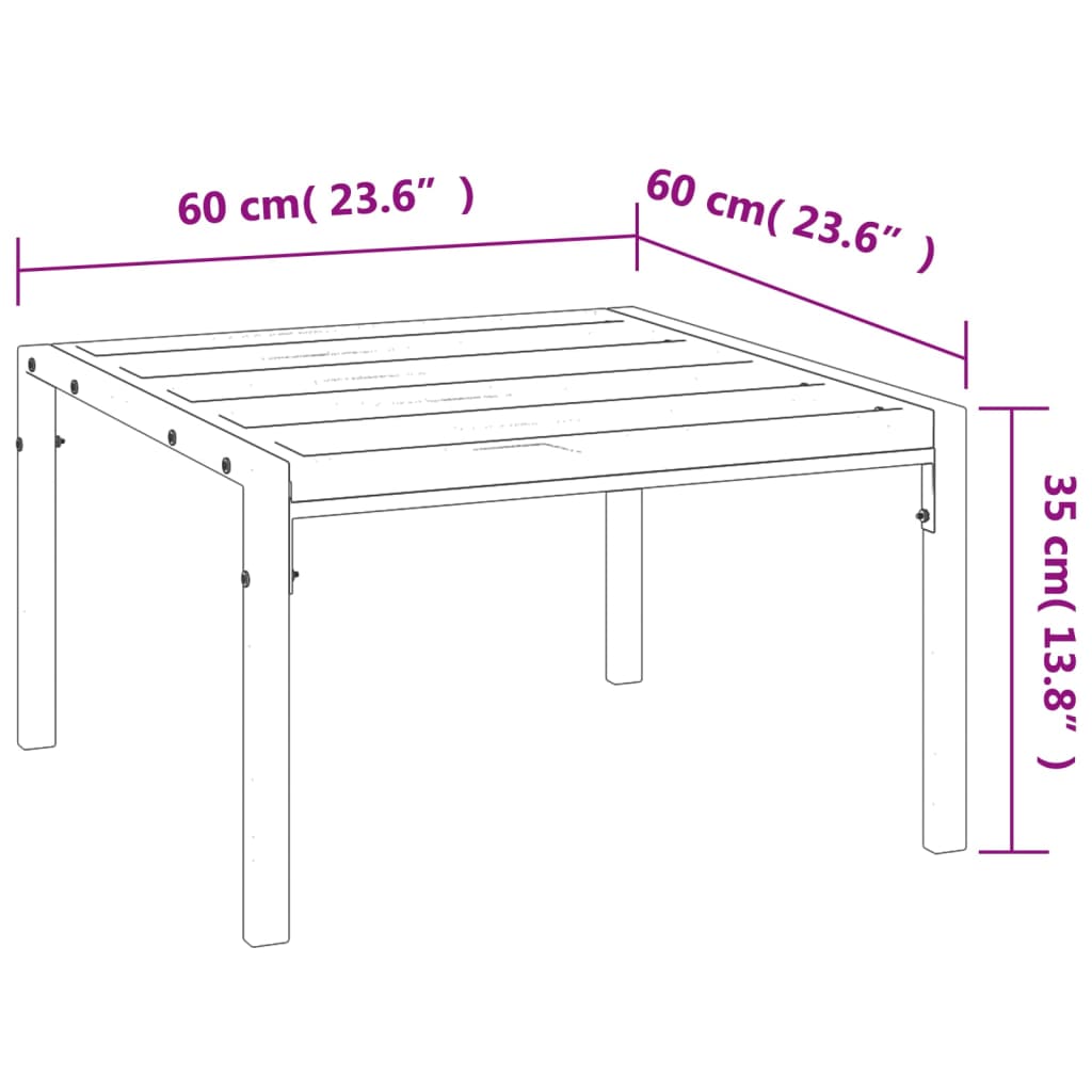 Garten-Couchtisch Schwarz 60x60x35 cm Stahl