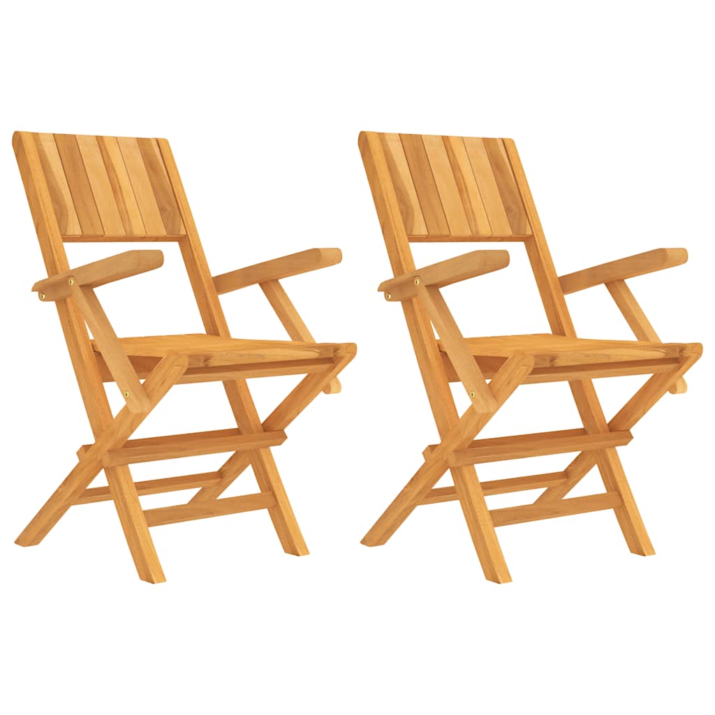 Klappstühle, 2 Stück, 55 x 61 x 90 cm, Massivholz Teak