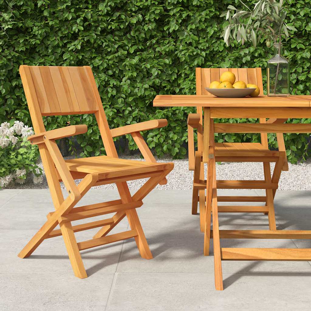 Klappstühle, 2 Stück, 55 x 61 x 90 cm, Massivholz Teak