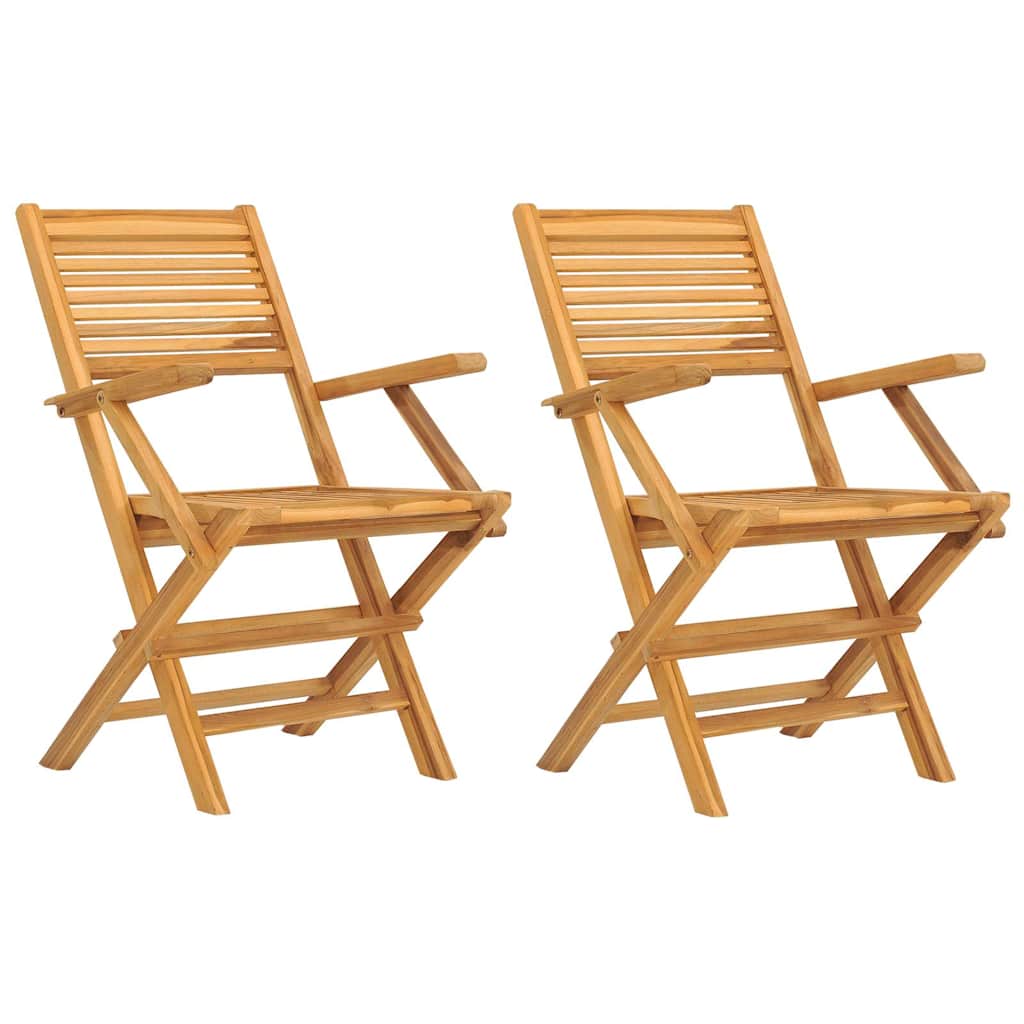 Klappstühle, 2 Stück, 55 x 62 x 90 cm, Massivholz Teak