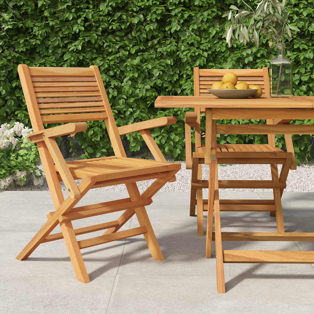 Klappstühle, 2 Stück, 55 x 62 x 90 cm, Massivholz Teak