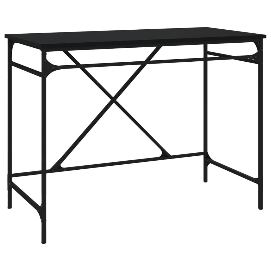 Bureau noir 100x50x75 cm en bois et fer