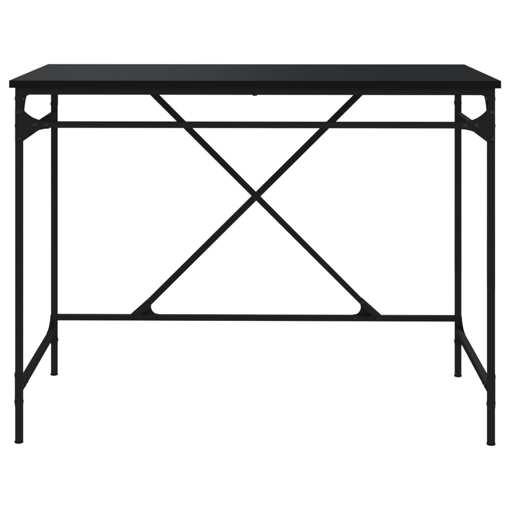 Schreibtisch Schwarz 100x50x75 cm Holzwerkstoff und Eisen