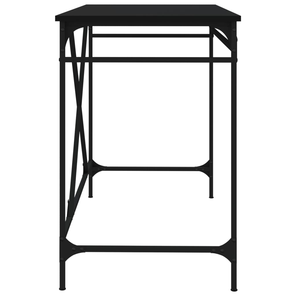 Schreibtisch Schwarz 100x50x75 cm Holzwerkstoff und Eisen