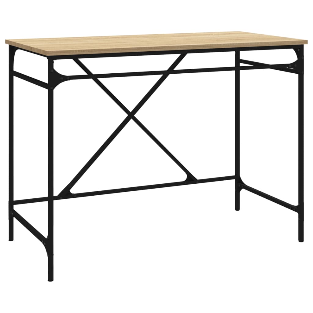 Schreibtisch Sonoma-Eiche 100x50x75 cm Holzwerkstoff und Eisen