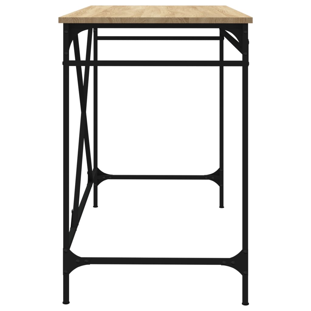 Schreibtisch Sonoma-Eiche 100x50x75 cm Holzwerkstoff und Eisen