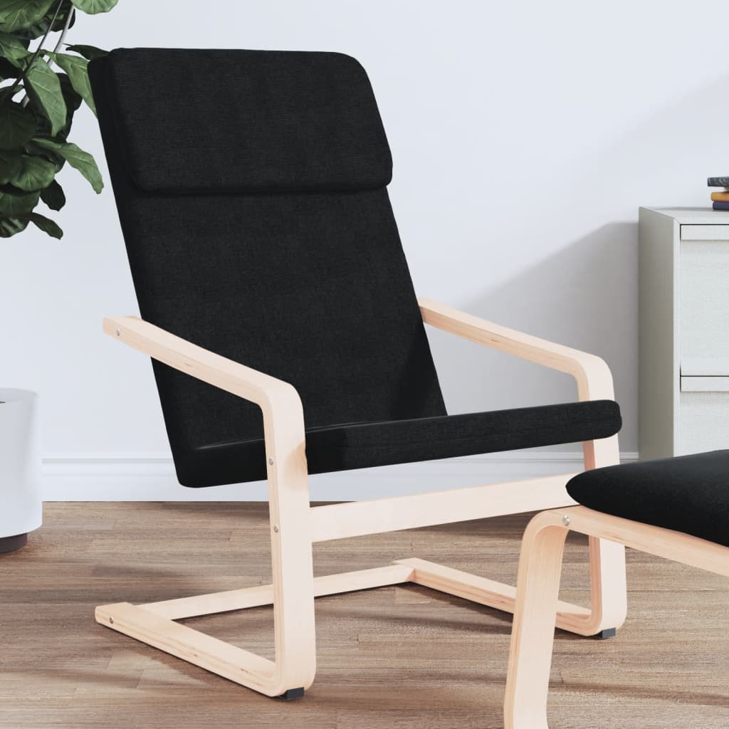 Fauteuil de relaxation tissu noir