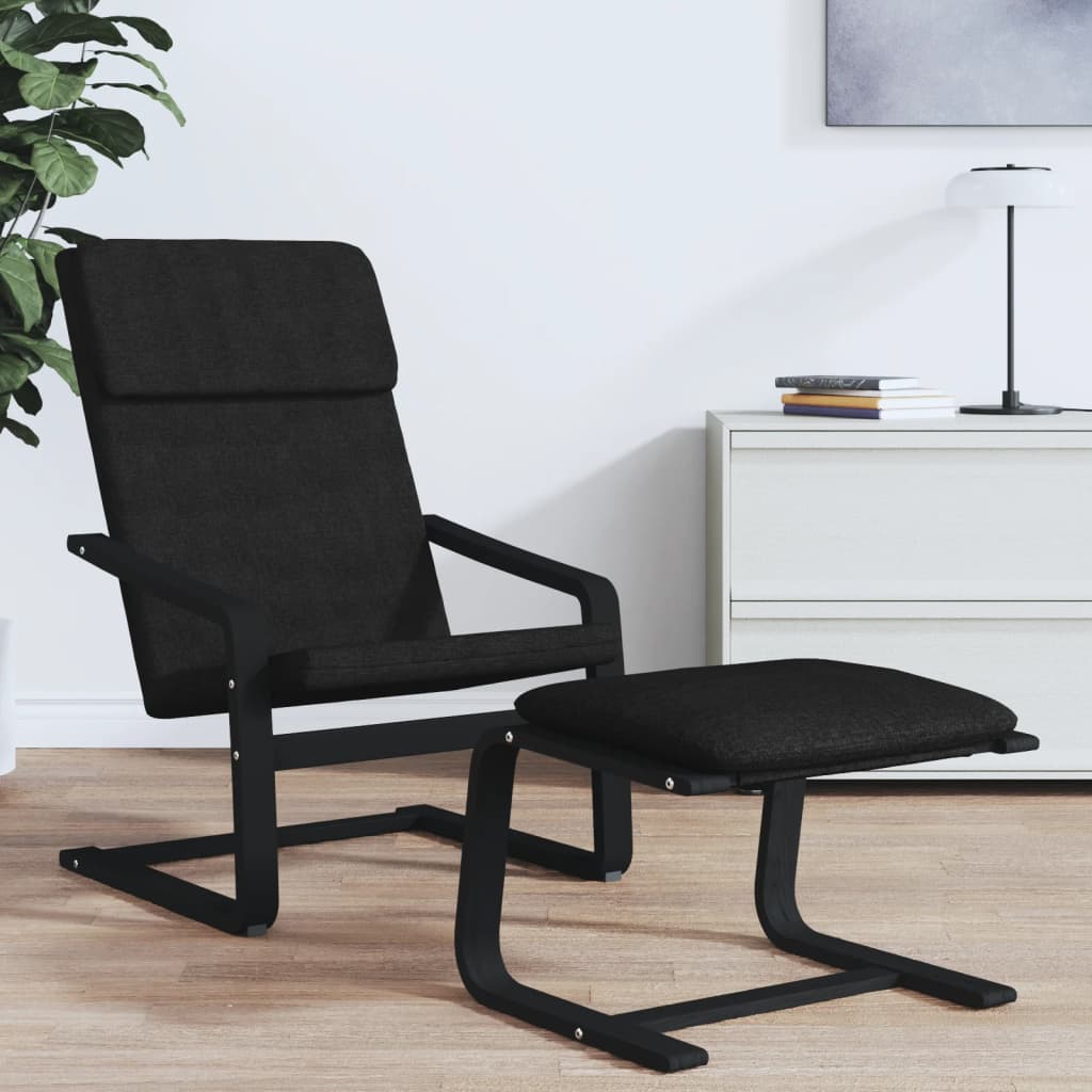 Fauteuil de relaxation tissu noir