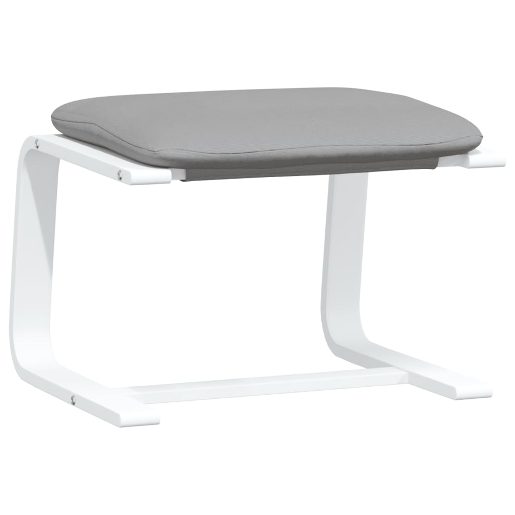 Fußhocker Hellgrau 51x41x40 cm Stoff