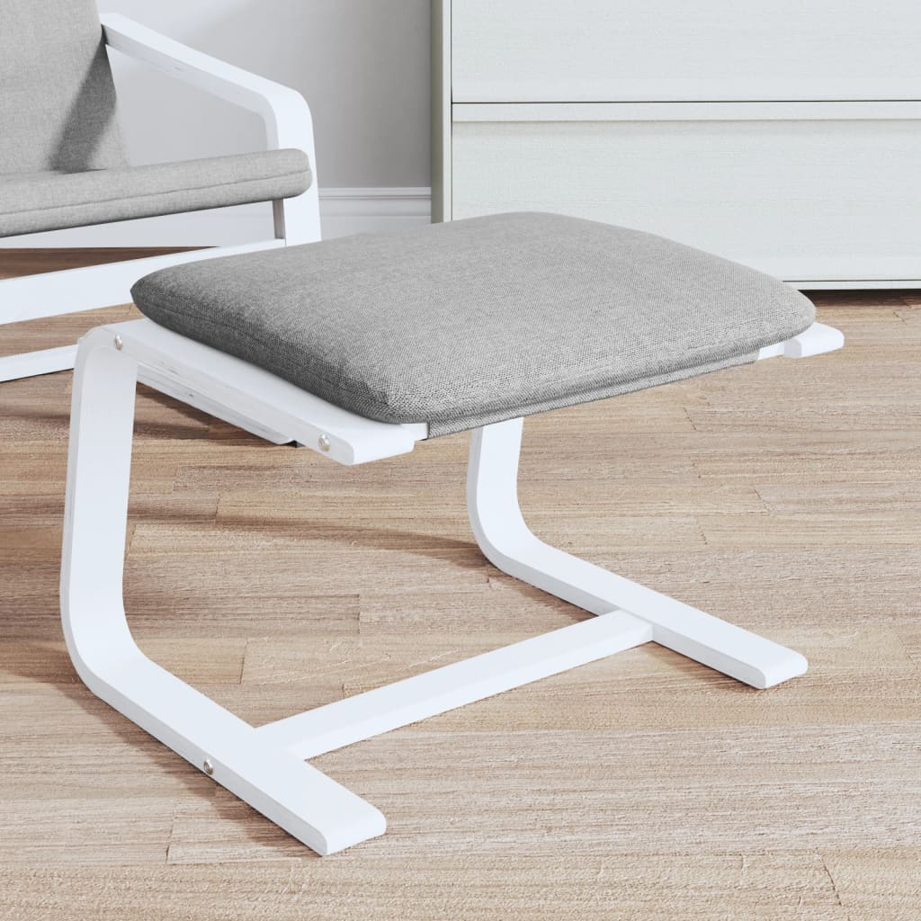 Fußhocker Hellgrau 51x41x40 cm Stoff