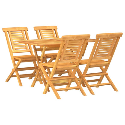 5-tlg. Garten-Essgruppe Massivholz Teak