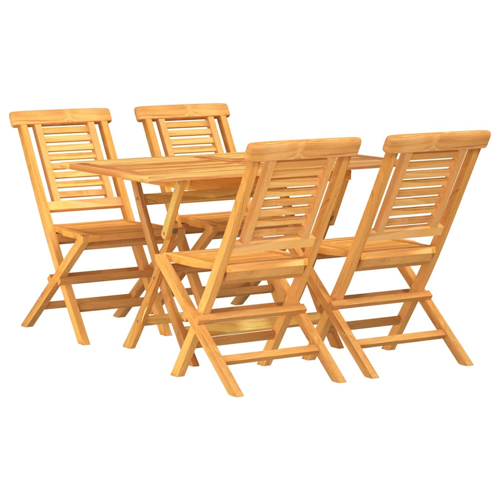 5-tlg. Garten-Essgruppe Massivholz Teak