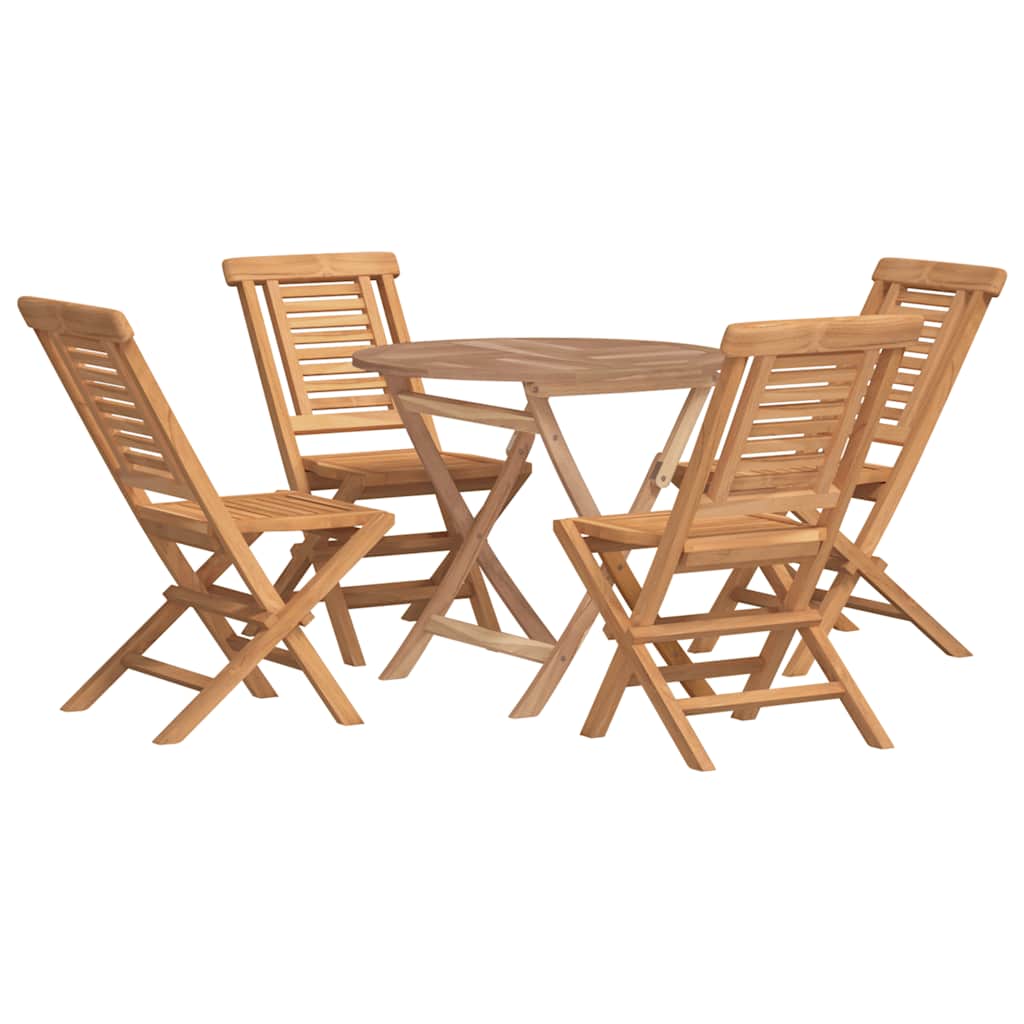 5-tlg. Garten-Essgruppe Massivholz Teak