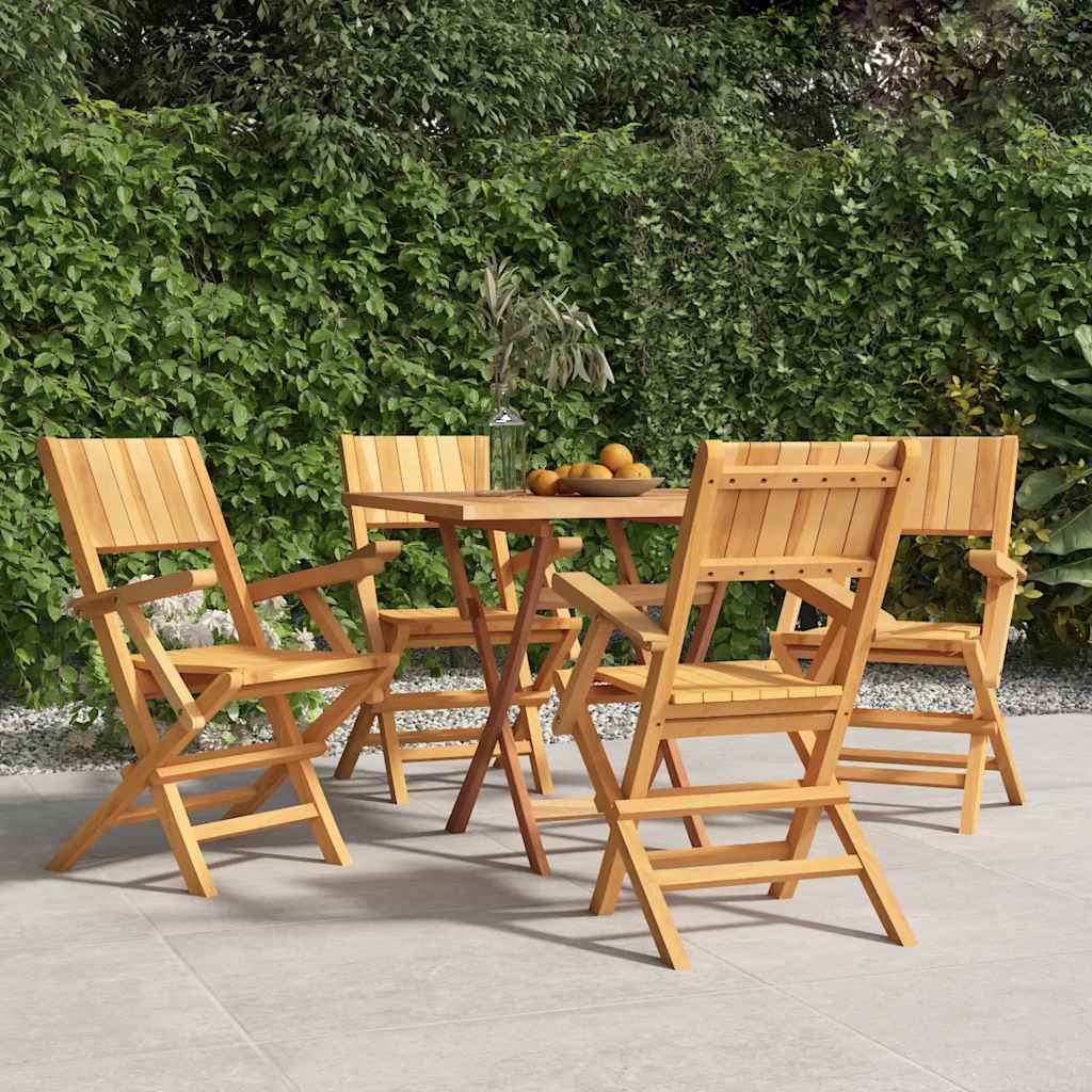 Klappstühle, 4 Stück, 55 x 61 x 90 cm, Massivholz Teak