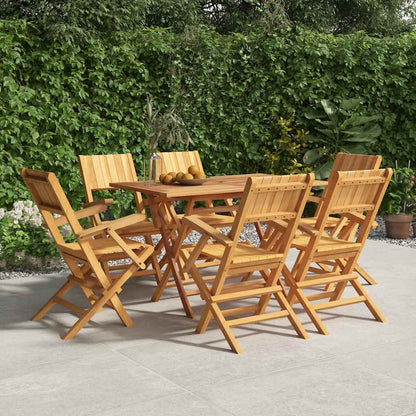 Klappstühle, 6 Stück, 55 x 61 x 90 cm, Massivholz Teak