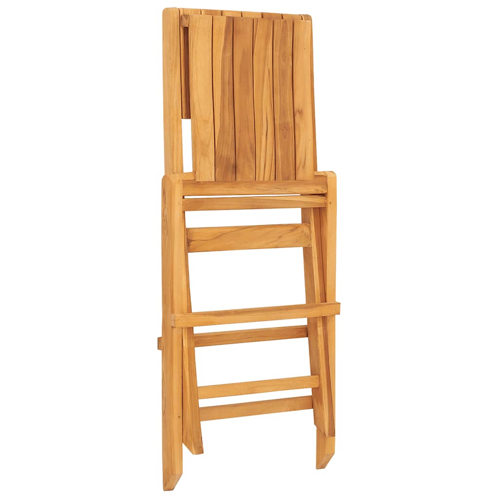 Klappstühle, 4 Stück, 47 x 62 x 90 cm, Massivholz Teak