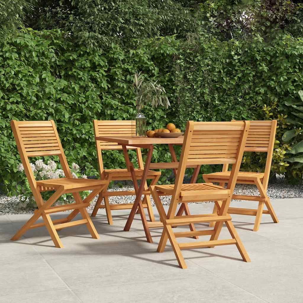Klappstühle, 4 Stück, 47 x 62 x 90 cm, Massivholz Teak
