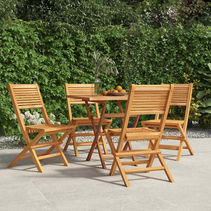 Klappstühle, 4 Stück, 47 x 62 x 90 cm, Massivholz Teak