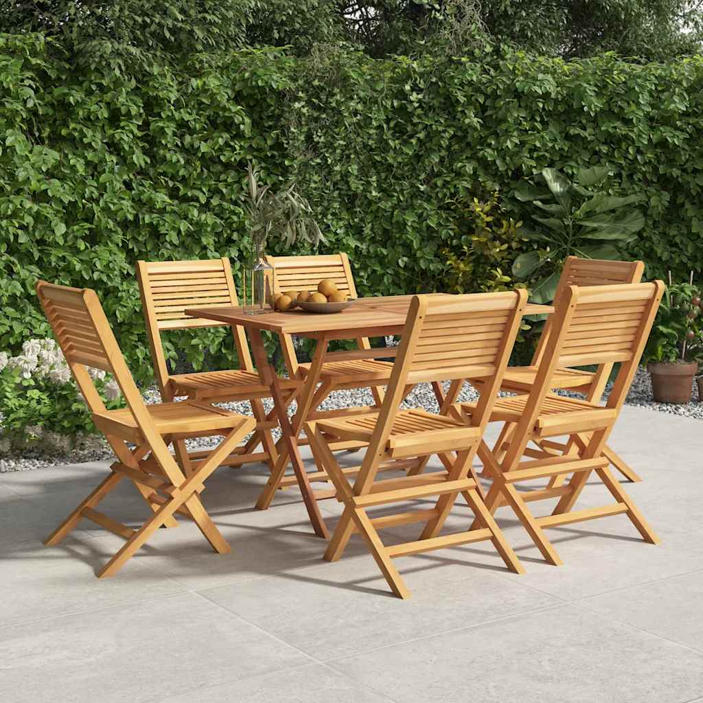 Klappstühle, 6 Stück, 47 x 62 x 90 cm, Massivholz Teak