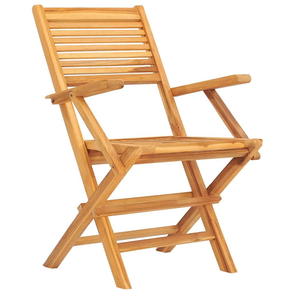 Klappstühle, 4 Stück, 55 x 62 x 90 cm, Massivholz Teak