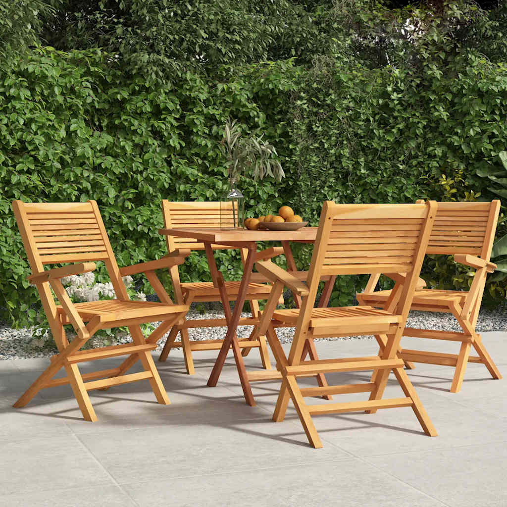 Klappstühle, 4 Stück, 55 x 62 x 90 cm, Massivholz Teak