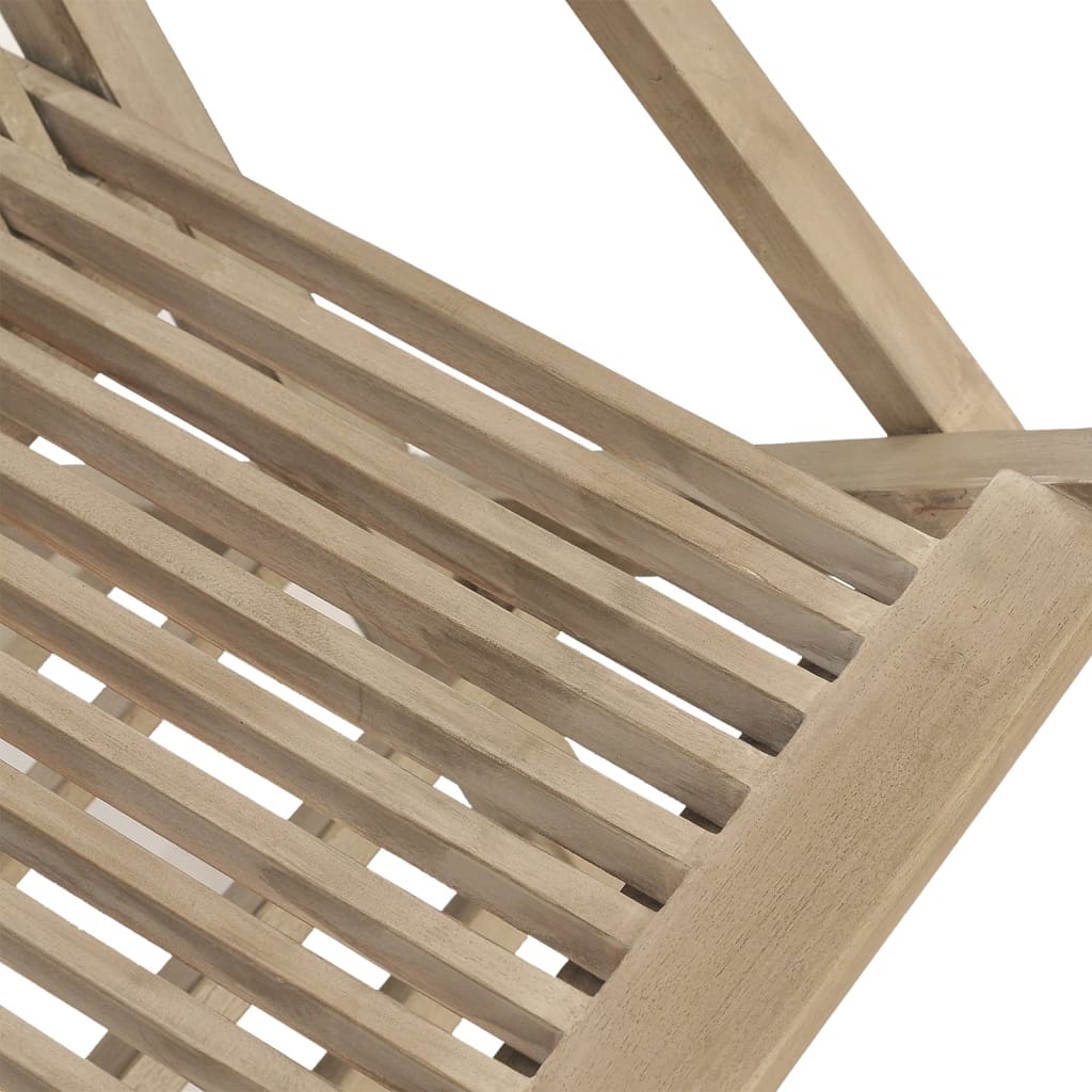 Klappstühle, 6 Stück, Grau, 56 x 61 x 89 cm, Massivholz Teak