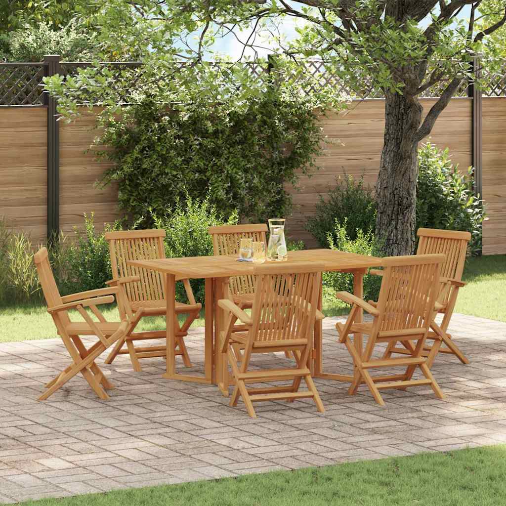Garten Essgruppe 7 stk. Braun Massivholz Teak