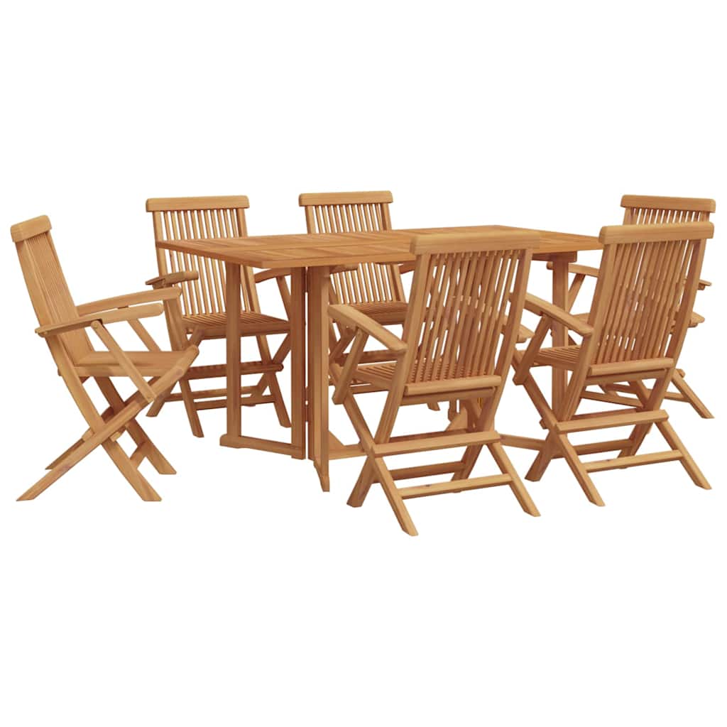 Garten Essgruppe 7 stk. Braun Massivholz Teak