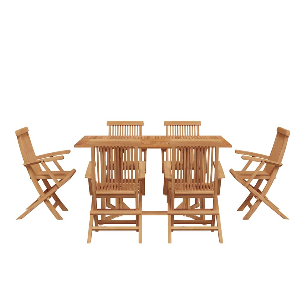 Garten Essgruppe 7 stk. Braun Massivholz Teak
