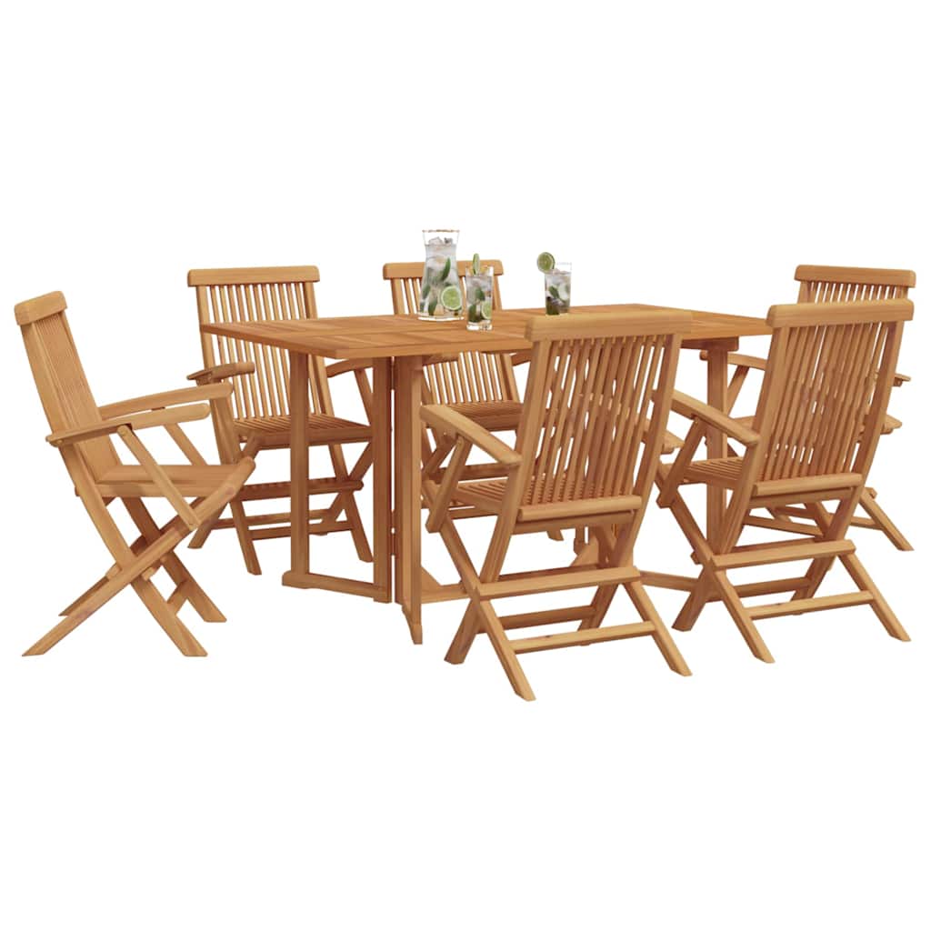 Garten Essgruppe 7 stk. Braun Massivholz Teak