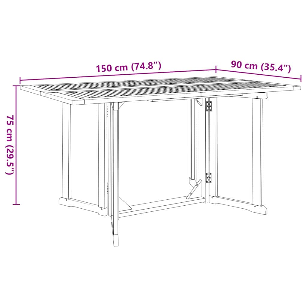 Garten Essgruppe 7 stk. Braun Massivholz Teak