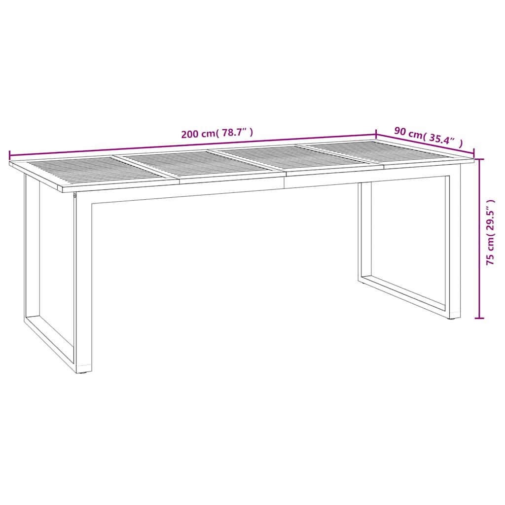 7-tlg. Garten-Essgruppe Massivholz Akazie und Metall