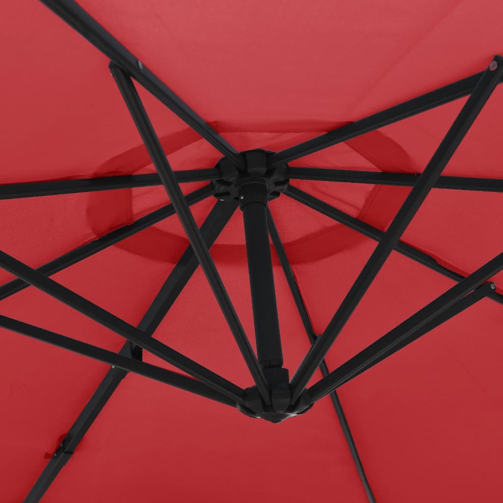 Parasol mural rouge vif 290 cm